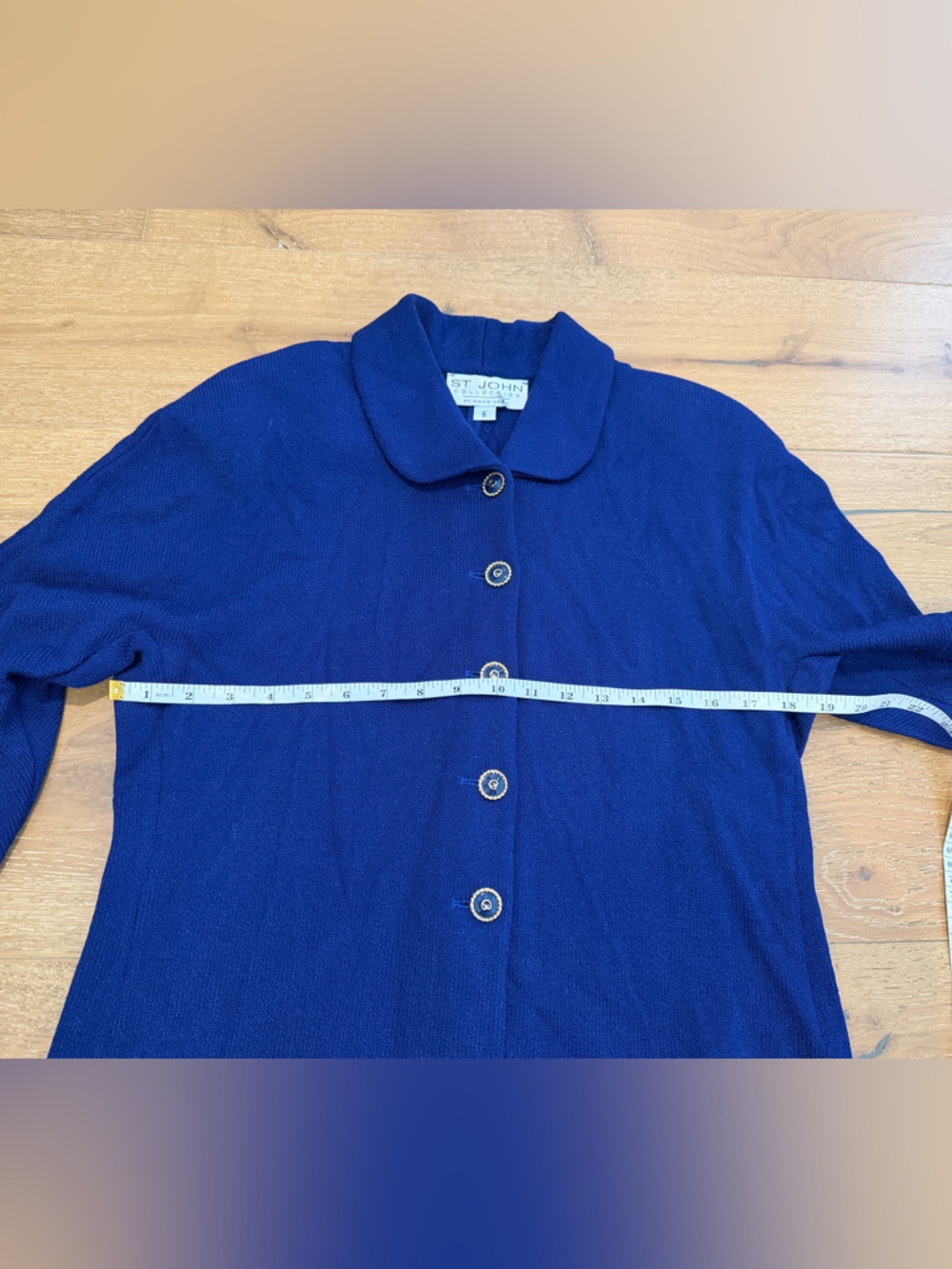 St. John Women's Blue Knit Jacket - size 6 - Picture 4 of 7